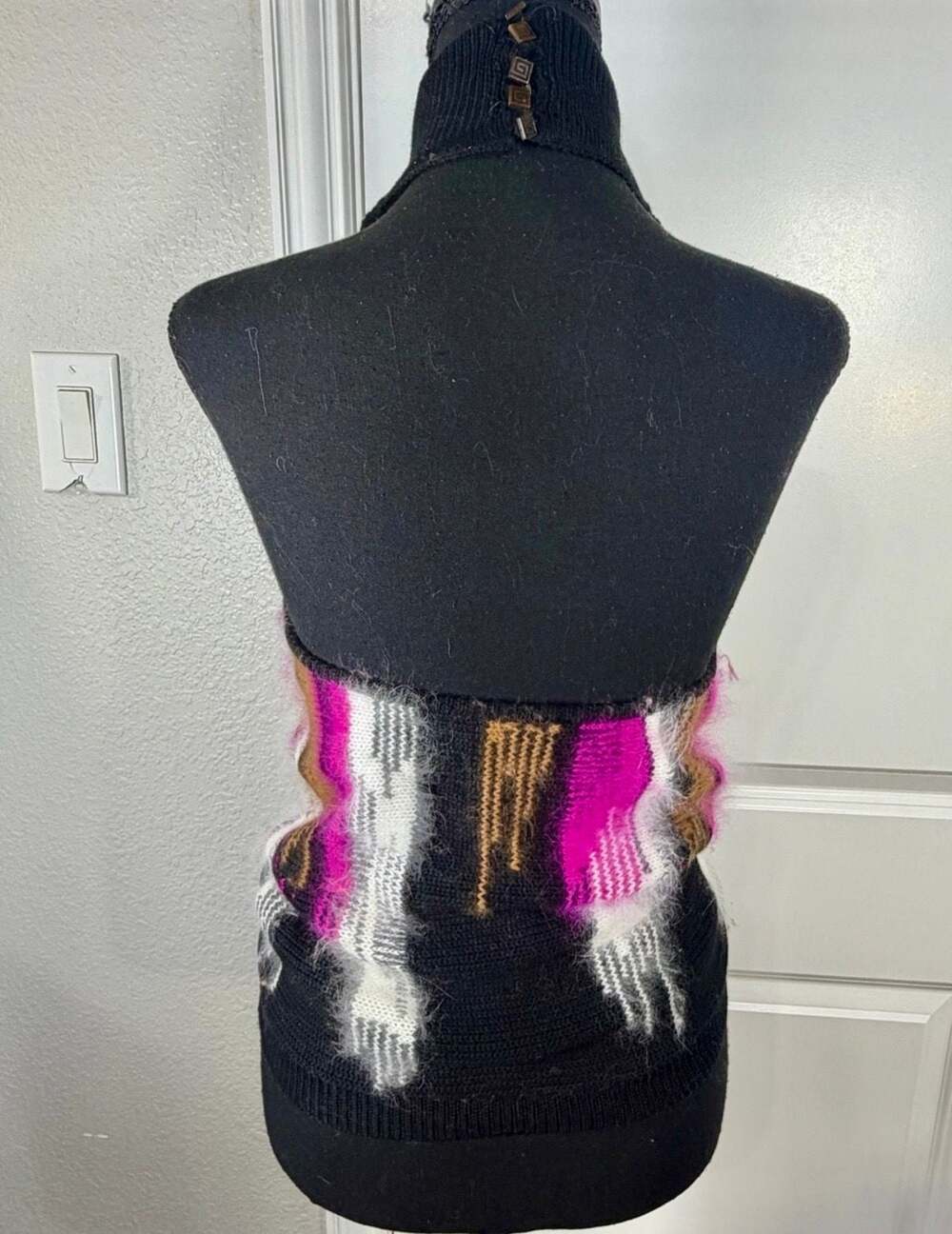 Vintage Gianni Versace Couture Angora Blend Halter Top - Picture 5 of 8